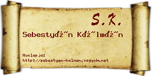 Sebestyén Kálmán névjegykártya