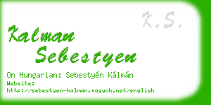 kalman sebestyen business card