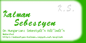 kalman sebestyen business card